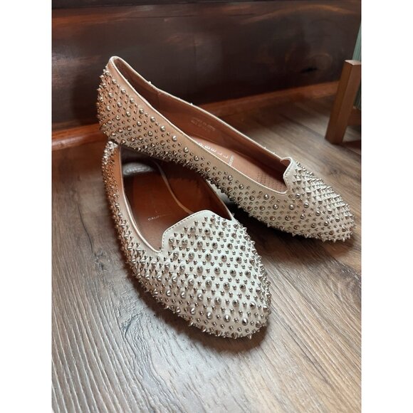 Jeffrey Campbell Martini Spiked Flats Shoes White Leather Slip-On Size 8.5 - Picture 7 of 16